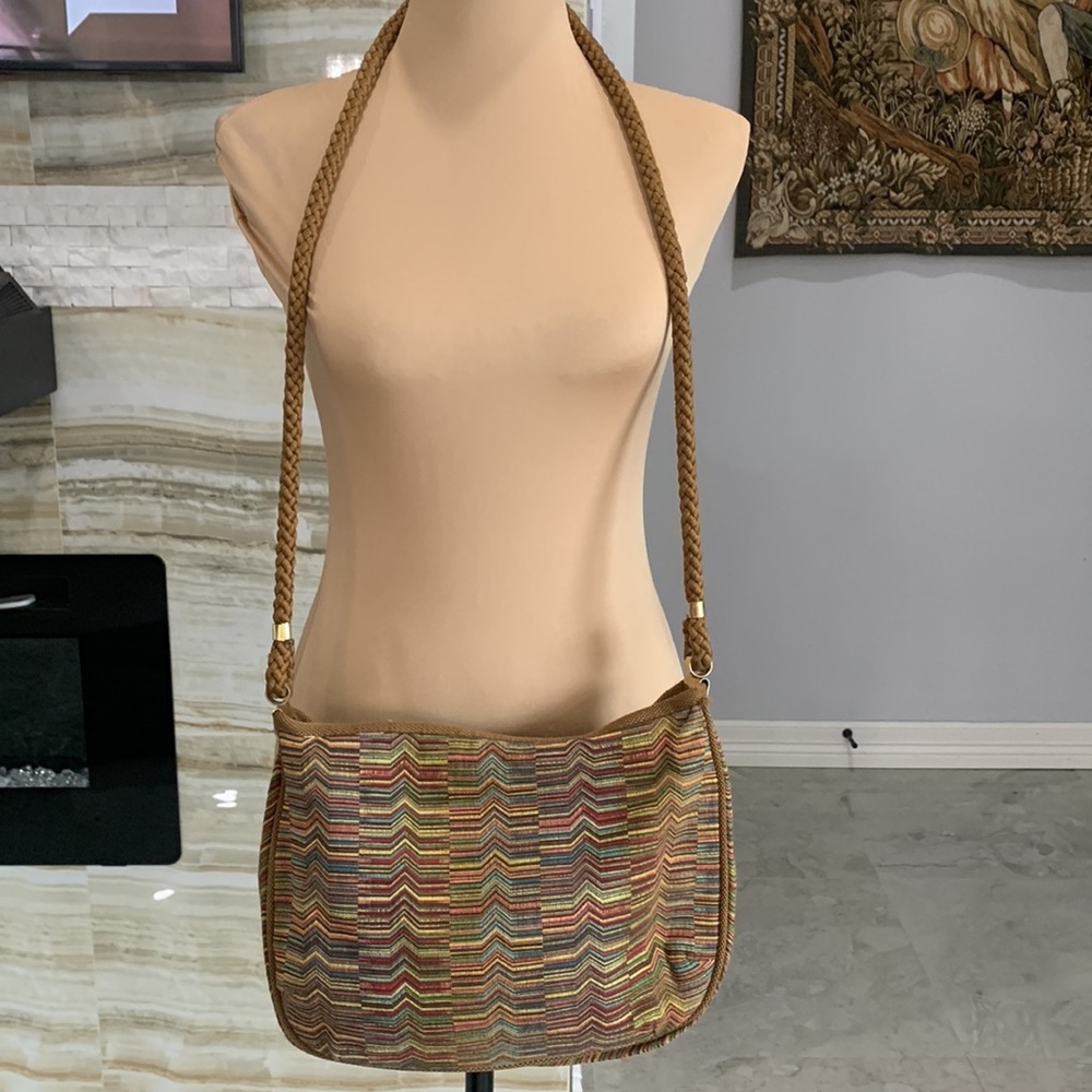 Walborg Vintage 1960’s Fabric Made In Italy Multi color Striped Purse. OS‎